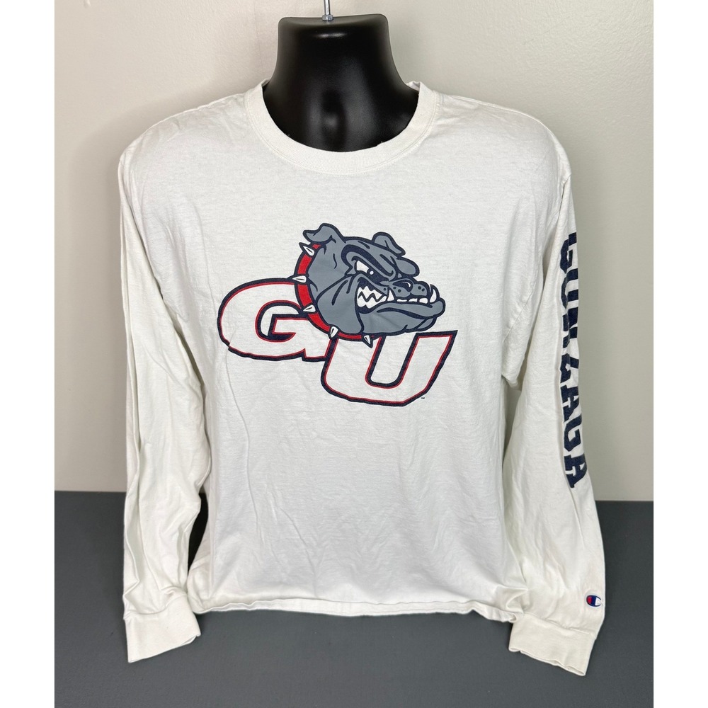 Champion Men's Gonzaga University Long Sleeve T-Shirt White Size Large